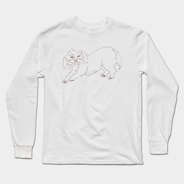 lazy dog Long Sleeve T-Shirt by SharandinaArt